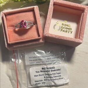 DIAMONDS Bomb Party Pink Topaz Size 10